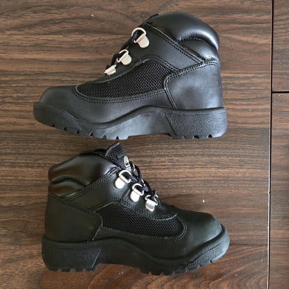 Timberland Field Hiking Boots Toddler Size 10 M Black Leather Lace Up 15806 - Picture 11 of 12